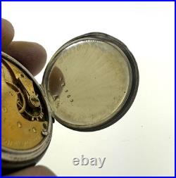Antique Waltham Grade E 6s Pocket Watch Coin Silver Case Runs Intermittent