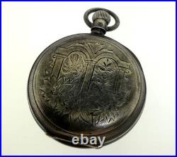 Antique Waltham Grade E 6s Pocket Watch Coin Silver Case Runs Intermittent