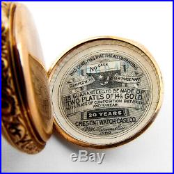 Antique Waltham Hunter Pocket Watch 14K Gold Filled Case 1886