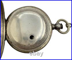 Antique Waltham Hunter Pocket Watch Case for 18 Size Key Wind Sterling Silver