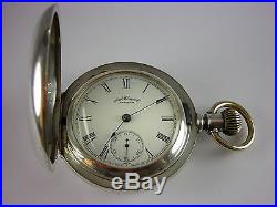 Antique Waltham Model 1883 18s key wind pocket watch. 6 oz coin silver case