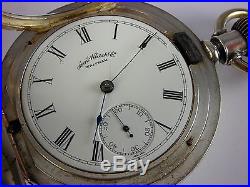 Antique Waltham Model 1883 18s key wind pocket watch. 6 oz coin silver case