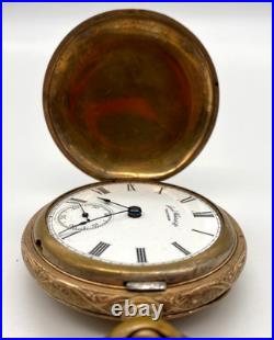 Antique Waltham P. S. Bartlett Pocket Watch 14K Gold Filled Hunter Case 1888