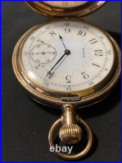 Antique Waltham Pocket Watch 14kt Gold Case 17 Jewels