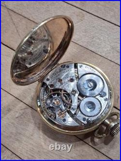 Antique Waltham Pocket Watch 17 Jewels Gold Filled Case Roman Dial