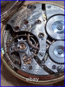 Antique Waltham Pocket Watch 17 Jewels Gold Filled Case Roman Dial