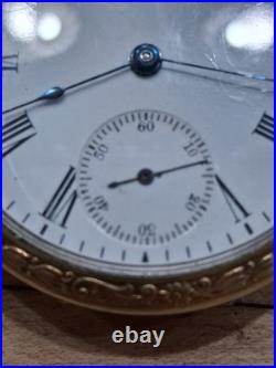Antique Waltham Pocket Watch 17 Jewels Gold Filled Case Roman Dial