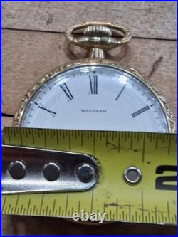 Antique Waltham Pocket Watch 17 Jewels Gold Filled Case Roman Dial