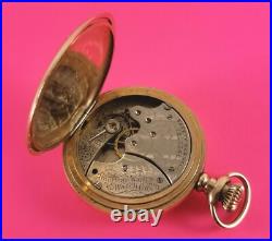 Antique Waltham Pocket Watch Gold Fill Hunter Case 7 Jewels 6 Size Ca. 1896