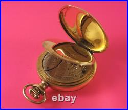 Antique Waltham Pocket Watch Gold Fill Hunter Case 7 Jewels 6 Size Ca. 1896
