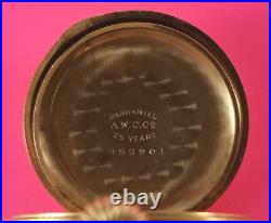 Antique Waltham Pocket Watch Gold Fill Hunter Case 7 Jewels 6 Size Ca. 1896