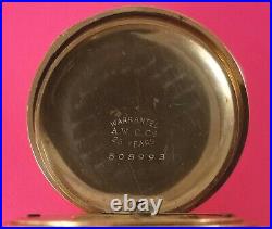 Antique Waltham Pocket Watch Gold Fill Hunter Case 7 Jewels 6 Size Ca. 1903