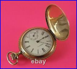 Antique Waltham Pocket Watch Gold Fill Hunter Case 7 Jewels 6 Size Ca. 1903