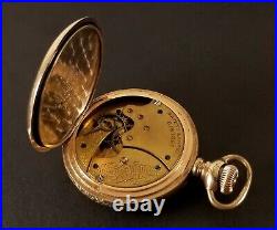 Antique Waltham Pocket Watch Hunter Case Gold Fill 6 Size 7 Jewels Ca. 1897