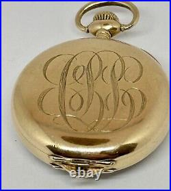 Antique Waltham Pocket Watch Ladies Solid 14K Gold Double Case