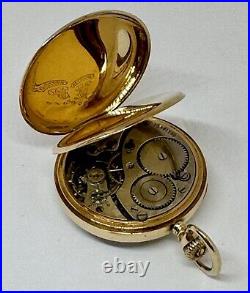 Antique Waltham Pocket Watch Ladies Solid 14K Gold Double Case