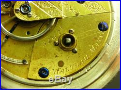Antique Waltham Pre Civil War 18s key wind pocket watch. Neat coin case. 1860