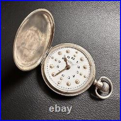 Antique Waltham USA Pocket Watch 1919 Birmingham Sterling Silver Case As Found