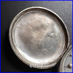 Antique Waltham USA Pocket Watch 1919 Birmingham Sterling Silver Case As Found
