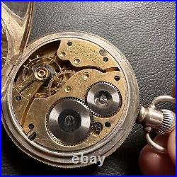 Antique Waltham USA Pocket Watch 1919 Birmingham Sterling Silver Case As Found
