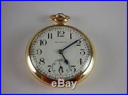 Antique Waltham Vanguard 16s 23 jewel pocket watch with gold filled case. 1918