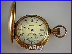 Antique Waltham Vanguard 18s 19 jewel Rail Road grade hunting case pocket watch