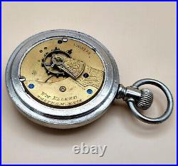 Antique Waltham Wm. Ellery 11 Jewels 18 Size Pocket Watch Heavy Silveroid Case