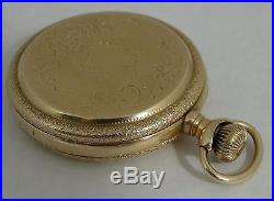 Antique Warranted 14K Gold Waltham Hunter Case Pocket Watch, NR