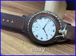 Antique Watch Pocket Watch Mechanical Swiss Rode Co Leather Case Men's Rare Old