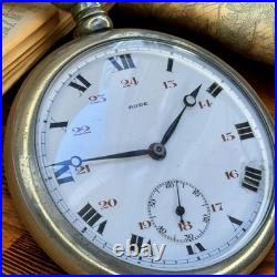 Antique Watch Pocket Watch Mechanical Swiss Rode Co Leather Case Men's Rare Old