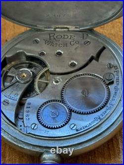 Antique Watch Pocket Watch Mechanical Swiss Rode Co Leather Case Men's Rare Old