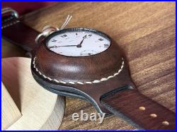 Antique Watch Pocket Watch Mechanical Swiss Rode Co Leather Case Men's Rare Old