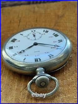 Antique Watch Pocket Watch Mechanical Swiss Rode Co Leather Case Men's Rare Old