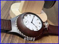 Antique Watch Pocket Watch Mechanical Swiss Rode Co Leather Case Men's Rare Old