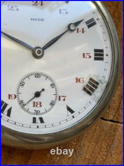 Antique Watch Pocket Watch Mechanical Swiss Rode Co Leather Case Men's Rare Old