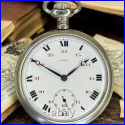 Antique Watch Pocket Watch Mechanical Swiss Rode Co Leather Case Men's Rare Old