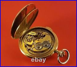 Antique Weltausstellung 1/4 Repeater Pocket Watch 14K Gold Case Ca. 1895