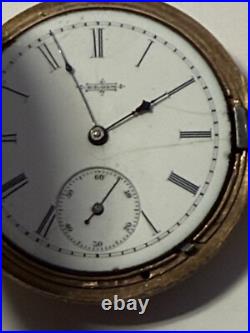 Antique Working 1887 Elgin Hunting Pocket Watch 6S 7J Champion 10k GF Case