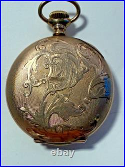 Antique Working 1887 Elgin Hunting Pocket Watch 6S 7J Champion 10k GF Case