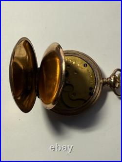 Antique Working 1887 Elgin Hunting Pocket Watch 6S 7J Champion 10k GF Case