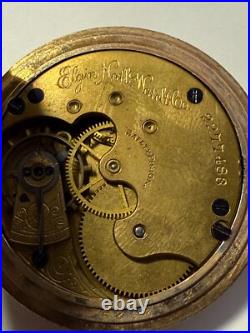 Antique Working 1887 Elgin Hunting Pocket Watch 6S 7J Champion 10k GF Case