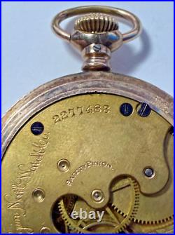 Antique Working 1887 Elgin Hunting Pocket Watch 6S 7J Champion 10k GF Case