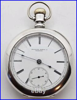 Antique Working 1887 ROCKFORD Coin Silver Victorian Gents 11J Pocket Watch 18s