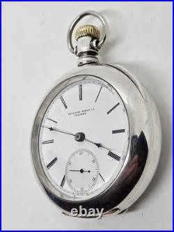 Antique Working 1887 ROCKFORD Coin Silver Victorian Gents 11J Pocket Watch 18s