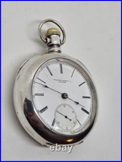 Antique Working 1887 ROCKFORD Coin Silver Victorian Gents 11J Pocket Watch 18s