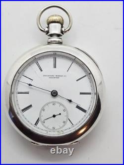 Antique Working 1887 ROCKFORD Coin Silver Victorian Gents 11J Pocket Watch 18s