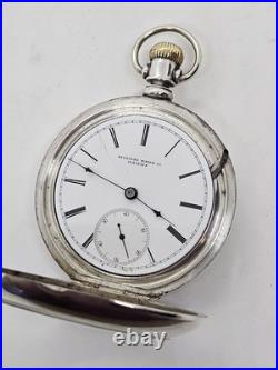 Antique Working 1887 ROCKFORD Coin Silver Victorian Gents 11J Pocket Watch 18s