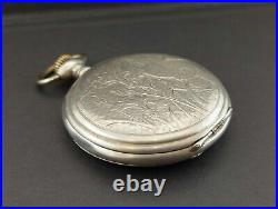Antique ZENITH 52mm Sterling Silver with Swan Neck Regulator Pocket Watch. Working