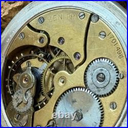 Antique Zenith Pocket Watch Mechanical Swiss Silver 800 Grand Prix Breguet Rare