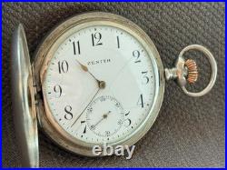 Antique Zenith Pocket Watch Mechanical Swiss Silver 800 Grand Prix Breguet Rare